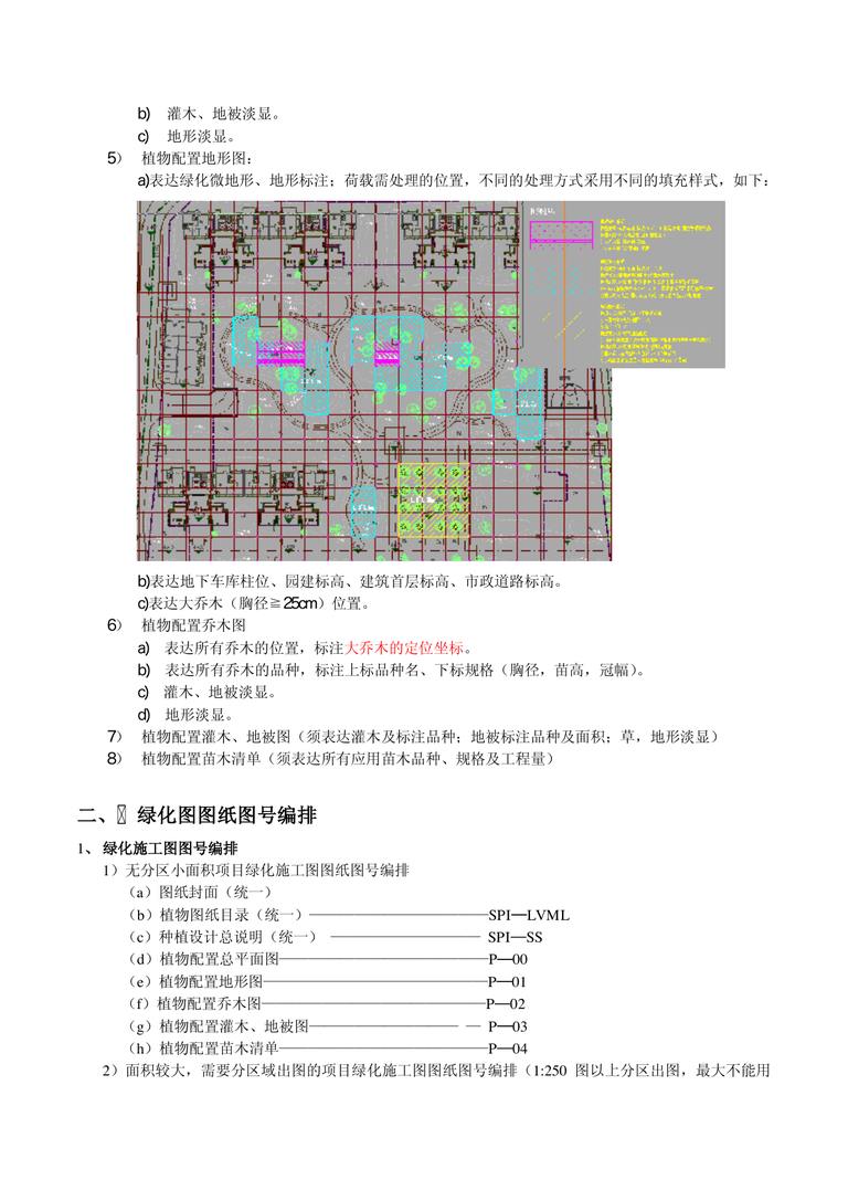 时代地产绿化施工图制图要求｜7页PDF 内容预览