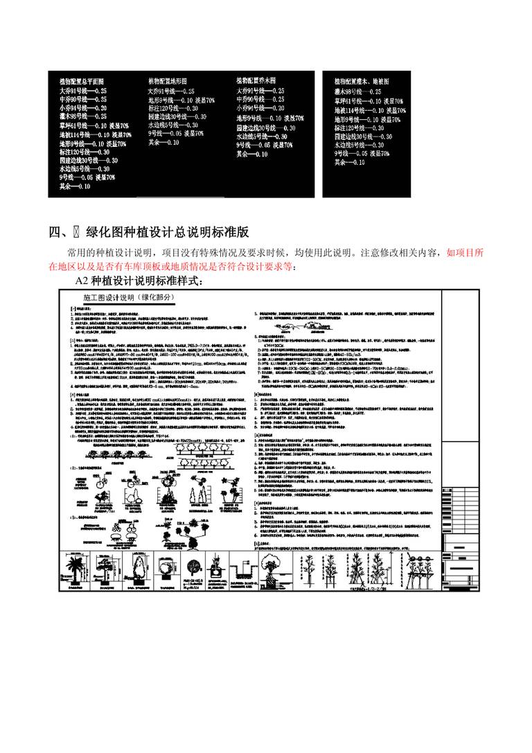 时代地产绿化施工图制图要求｜7页PDF 内容预览