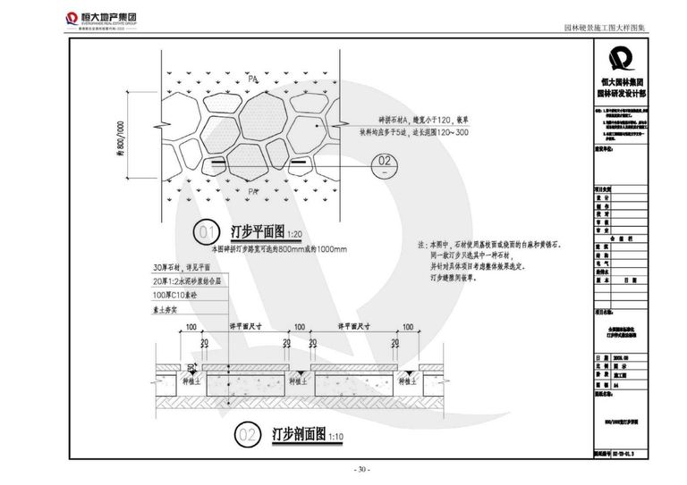 恒大地产园林硬景施工图图集｜98页PDF 内容预览