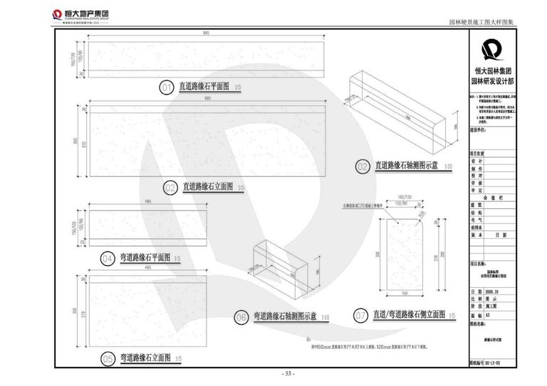 恒大地产园林硬景施工图图集｜98页PDF 内容预览