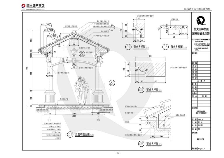 恒大地产园林硬景施工图图集｜98页PDF 内容预览